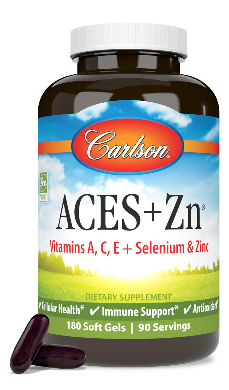 [Australia] - Carlson - ACES + Zn, Vitamins A, C, E + Selenium & Zinc, Cellular Health & Immune Support, Antioxidant, 180 Softgels 