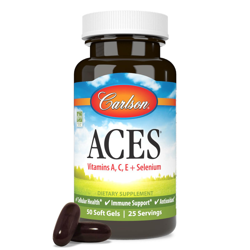 [Australia] - Carlson - ACES, Vitamins A, C, E + Selenium, Cellular Health & Immune Support, Antioxidant, 50 Softgels 