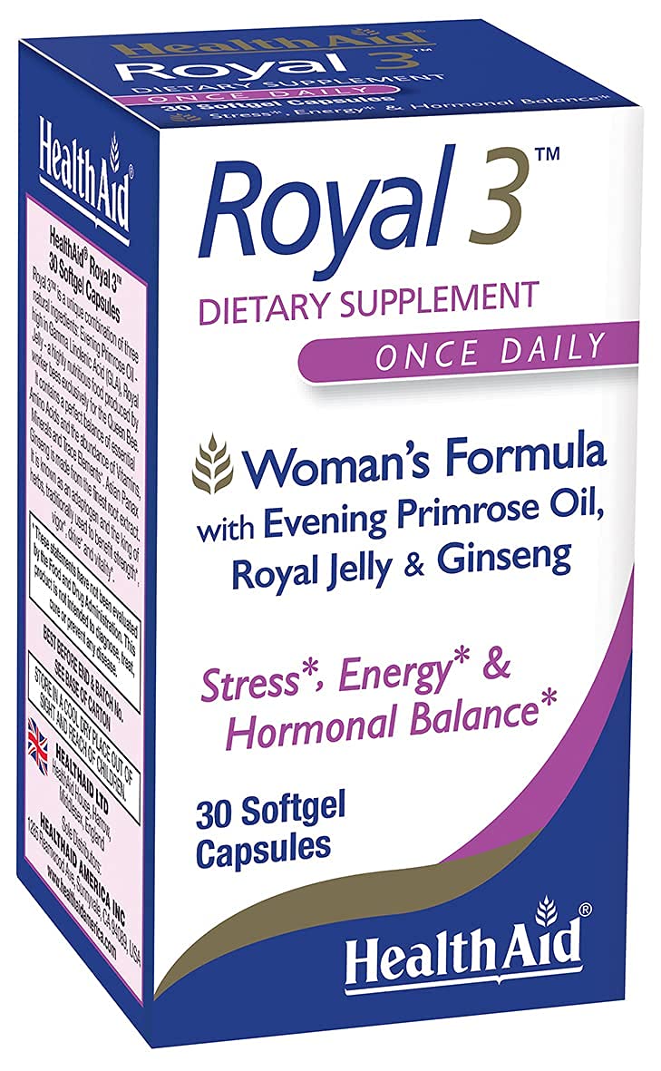 [Australia] - Royal 3, with Evening Primrose Oil, Royal Jelly, Ginseng, Once Daily, 30 Capsules 