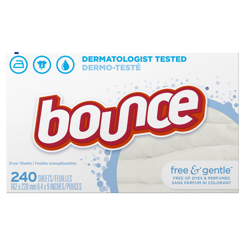 [Australia] - Bounce Free & Gentle Dryer Sheets, 240 Sheets, Unscented Fabric Softener Sheets, Hypoallergenic and Dermatologist Tested 240 Count (Pack of 1) 