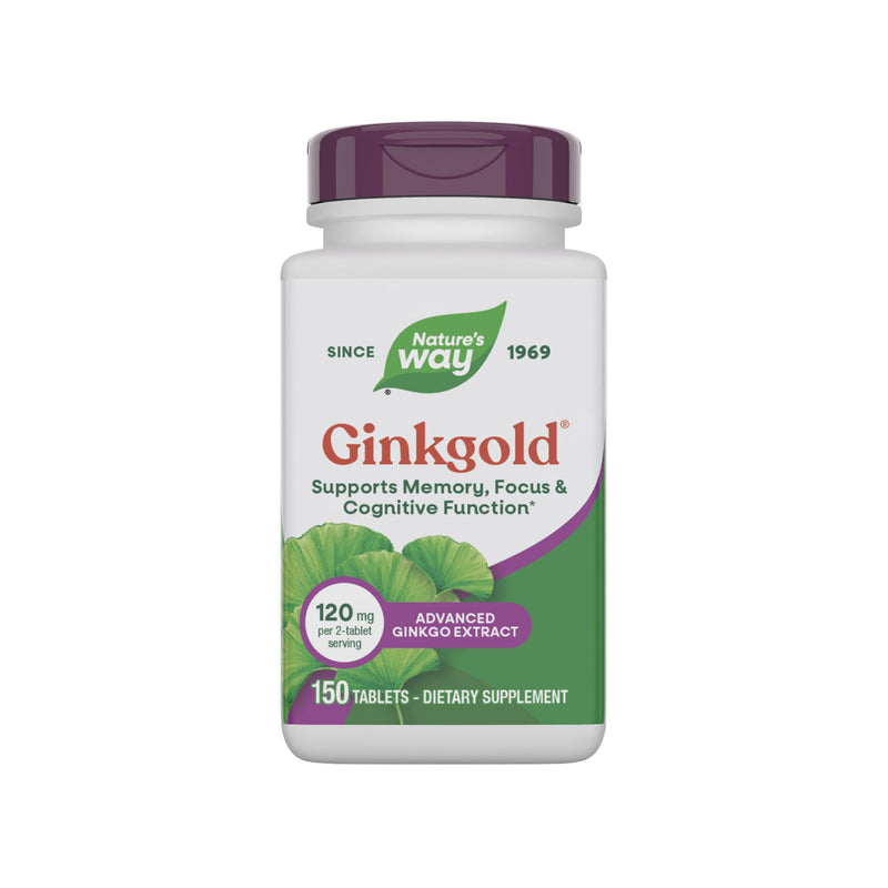 [Australia] - Nature's Way Ginkgold Advanced Ginkgo Extract, Supports Memory, Focus & Cognitive Function*, Ginkgo Biloba Extract, 150 Tablets (Packaging May Vary) 