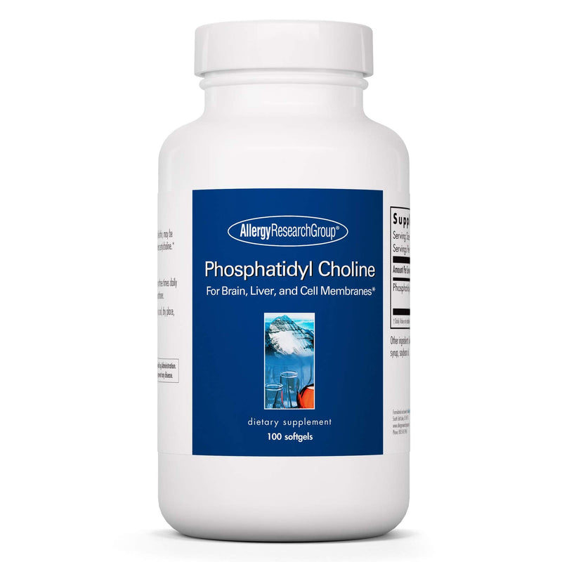 [Australia] - Allergy Research Group Phosphatidyl Choline Supplement – Lecithin Capsules, Digestive Enzymes for Liver, Fat Digestion Support, Choline Supplements for Fatty Liver, 1540mg Softgels – 100 Count 