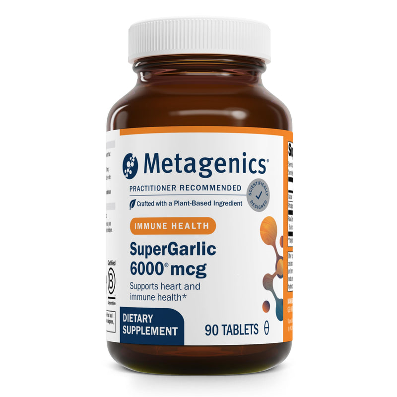 [Australia] - Metagenics SuperGarlic 6000 - High-Potency Garlic Supplement with 6000 mcg Allicin - Supports Heart Health, Cholesterol & Immune Function* - Odorless, Non-GMO, Gluten-Free - 90 Tablets 