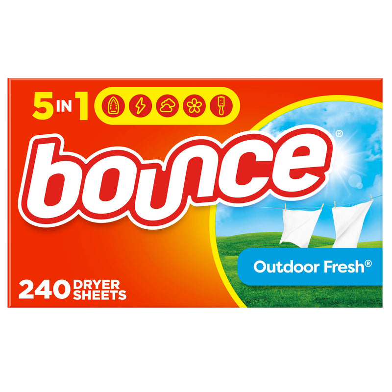 [Australia] - Bounce Dryer Sheets, Outdoor Fresh, 240 Count Laundry Fabric Softener Sheets with Static Control and Wrinkle Fighters 240 Count (Pack of 1) Dryer Sheets, 240 count 