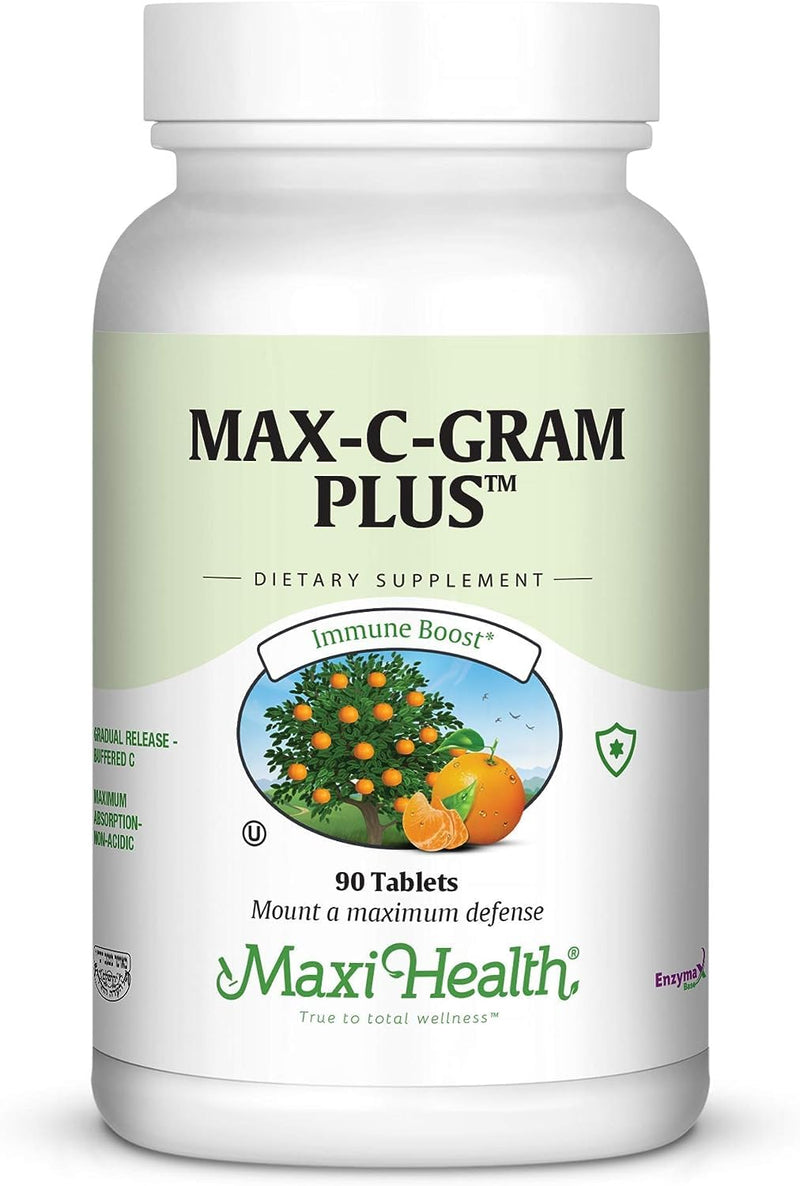 Maxi Health Vitamin C 1050mg – Buffered C Complex with Calcium Ascorbate & Bioflavonoids – Immune Support Supplement, Non-Acidic, Gentle on Stomach, Gradual Release – 90 Tablets | Kosher | Buffered Vitamin C 1050mg | Bioflavonoids, Gentle Stomach & Imm...