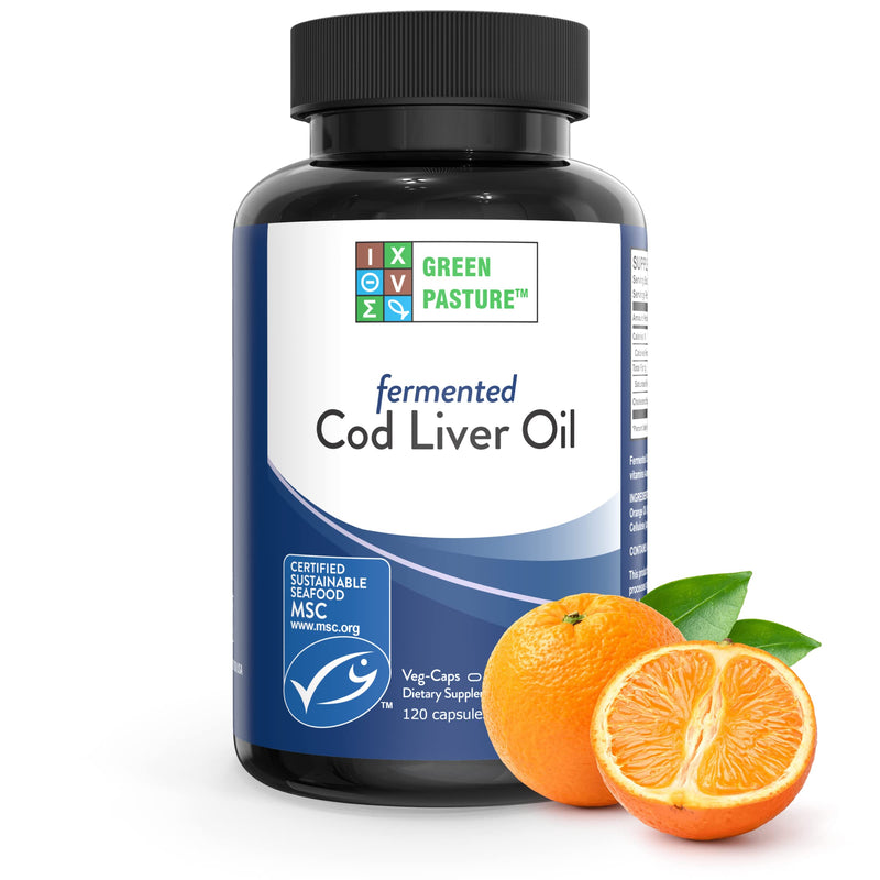 [Australia] - Green Pasture Fermented Cod Liver Oil Orange Flavor 120 Caps 120 Count (Pack of 1) 