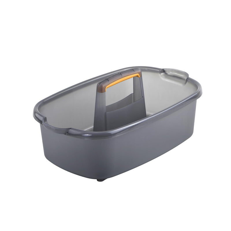 [Australia] - Casabella Plastic Multipurpose Cleaning Storage Caddy with Handle, 1.85 Gallon, Gray and Orange 