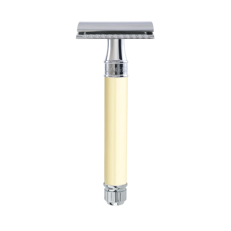 [Australia] - Edwin Jagger DE87BLAMZ Classic Double Edge Manual Eco-Friendly and Reusable Safety Razor for Men and Women for Shaving Cream or Soap Fits All DE Razor Blades (Imitation Ivory) 1 Count (Pack of 1) 