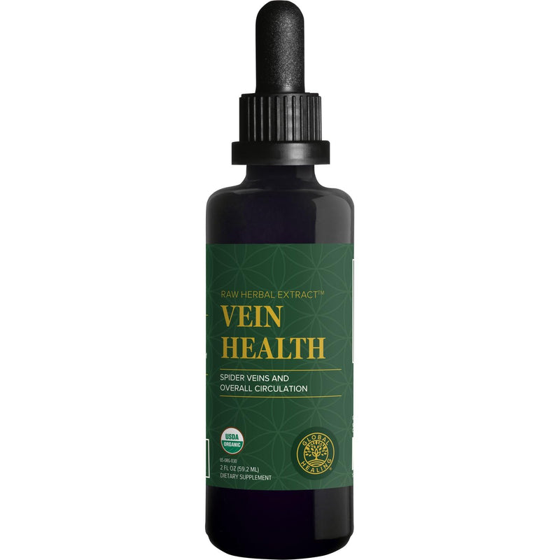 [Australia] - Global Healing Plant-Based Vein Health Liquid Vegan Supplement Drops to Support Blood Flow & Circulation, Helps with Spider & Varicose Veins for Healthy Legs - Organic Horse Chestnut Root - 2 Fl oz 