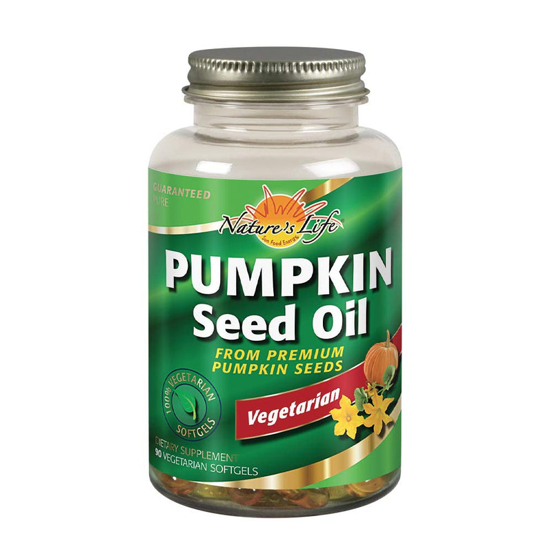 [Australia] - Nature's Life Pumpkin Seed Oil Supplement - Source of Omega 3 6 Essential Fatty Acids and Antioxidants - Cold Pressed from Organic Pumpkin Seeds - Vegan, 60-Day Guarantee, 90 Servings, 90 Softgels 