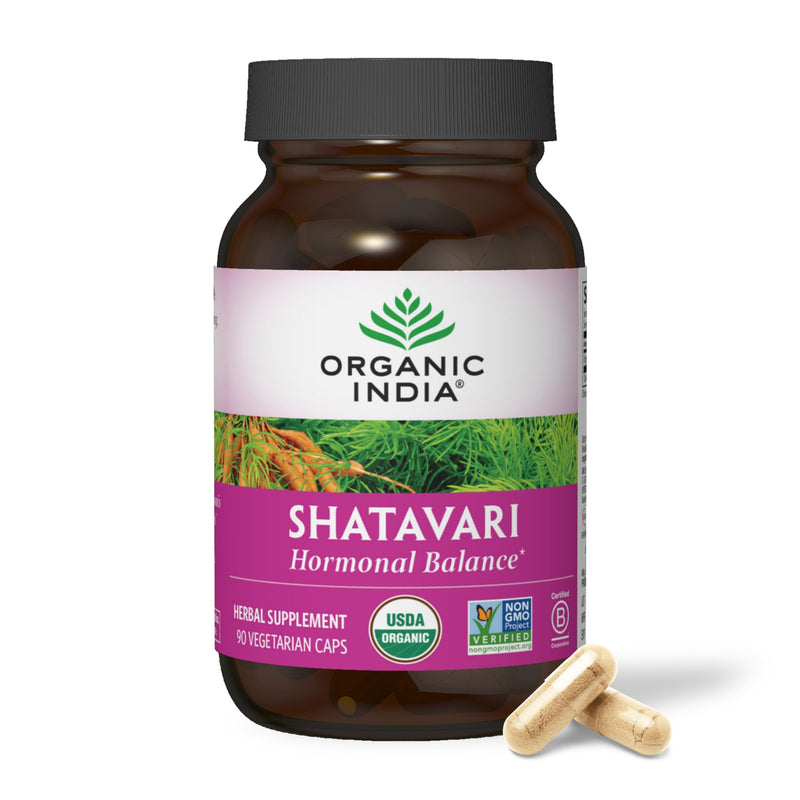 [Australia] - ORGANIC INDIA Shatavari Capsules - Herbal Supplement, Supports Hormonal Balance, Immune System Support, Vegan, Gluten-Free, USDA Organic, Supports Reproductive Health - 90 Capsules 