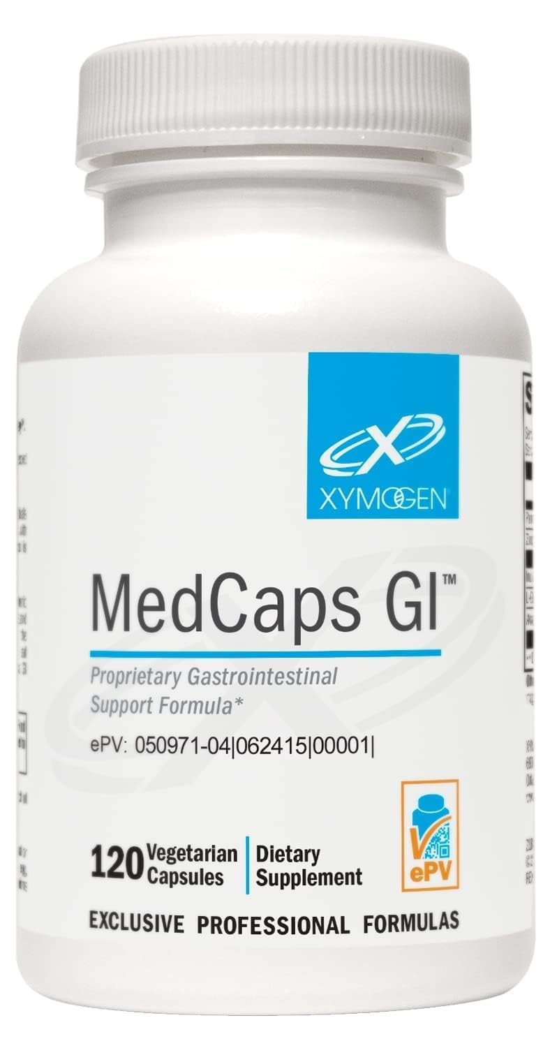 XYMOGEN MedCaps GI - L-Glutamine, Zinc & Prebiotic Inulin - GI Mucosa & Gut Lining Support - with Aloe Leaf Extract - Vegetarian & Non-GMO - 120 Capsules