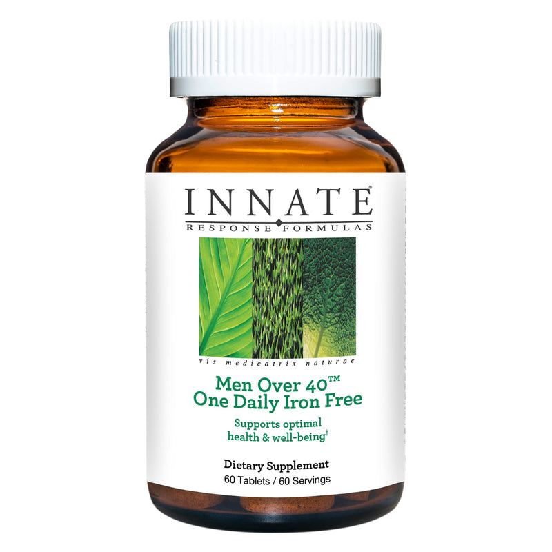 INNATE Response Formulas Mens Multivitamin Over 40 Iron Free, 60 Tablets | One Daily for Men Over 40, Vitamin C, B12, B6, D3 & Zinc, Vegetarian, Non-GMO, Kosher, 60 Servings