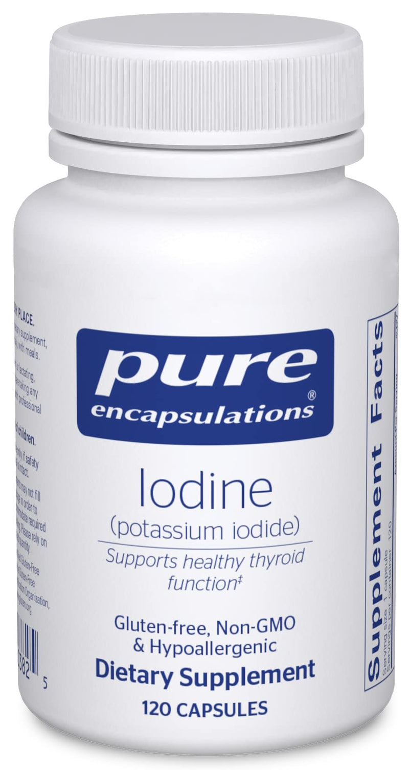 [Australia] - Pure Encapsulations Iodine - Supplement to Support The Thyroid & Help Maintain Healthy Cellular Metabolism - with Premium Potassium Iodide - 120 Capsules 120 Count (Pack of 1) 
