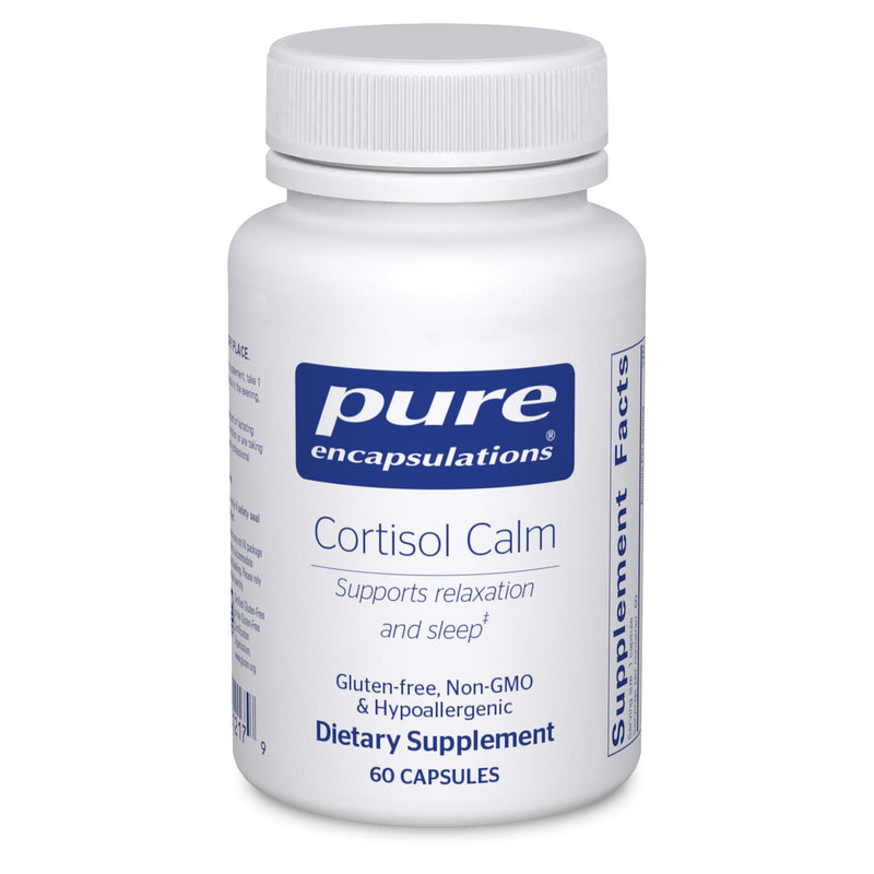 [Australia] - Pure Encapsulations Cortisol Calm - Supports Cortisol Health & Relaxation - Contains Ashwagandha & L-Theanine - Restful Sleep - 60 Capsules 60 Count (Pack of 1) 