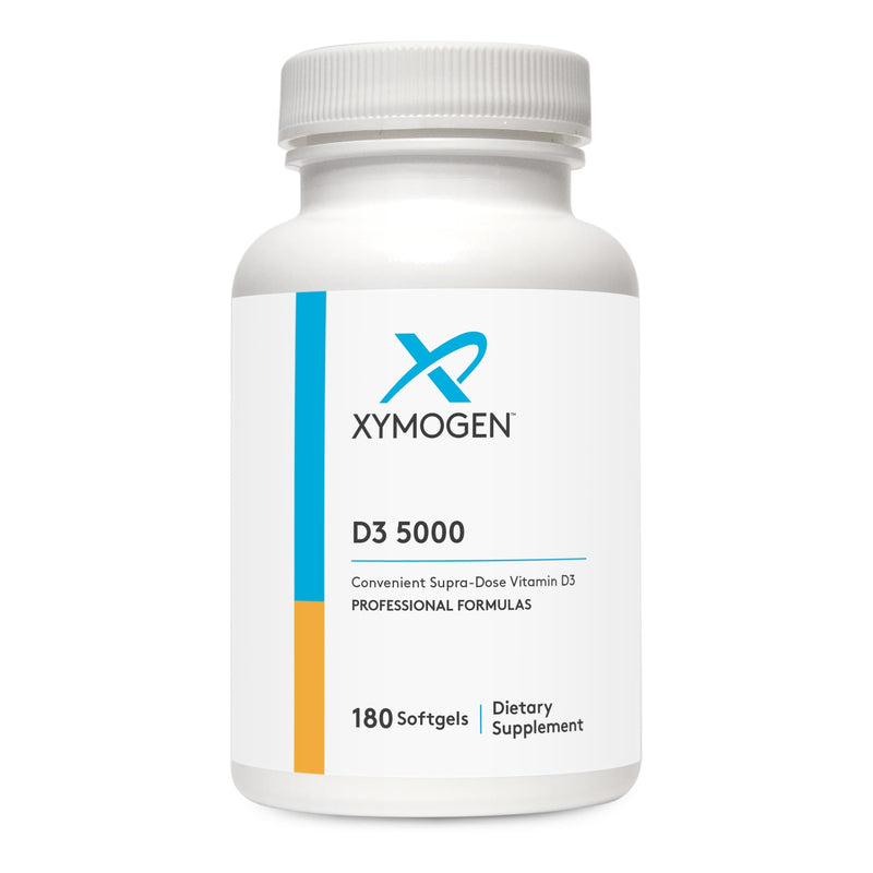 XYMOGEN D3 5000, 180 Softgels | Bioavailable Vitamin D3 5000 IU (125 mcg), High-Strength Vitamin D Supplement for Immune, Bone, and Heart Health Support 180 Count (Pack of 1)