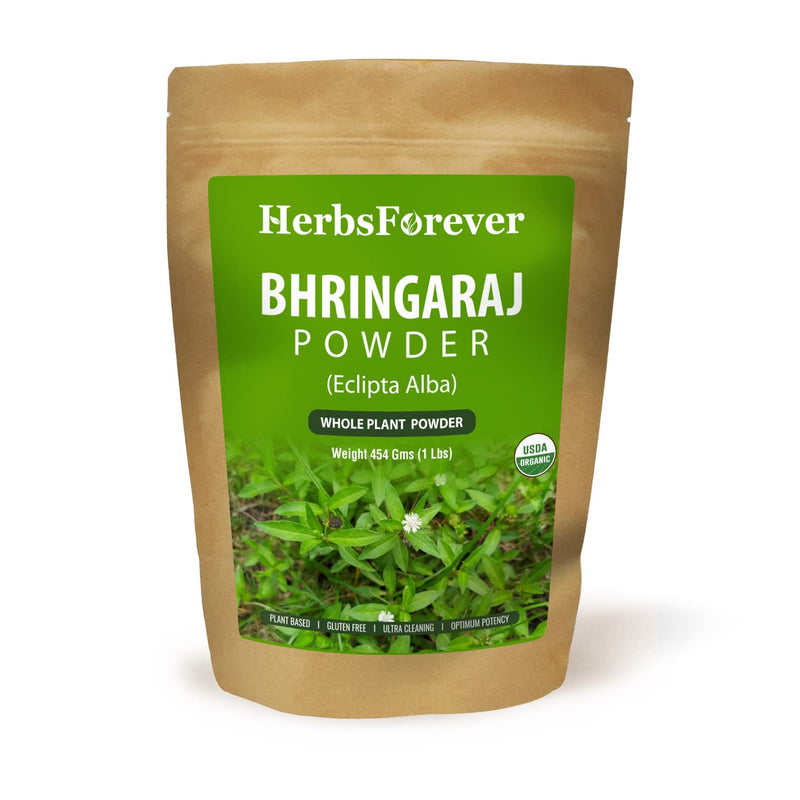[Australia] - Bhringaraj Powder – Eclipta Alba – Hair Care Herb – Natural Hair Conditioner – Nourishes Hair Follicles – Non GMO, Organic, Vegan – 454 Gms 