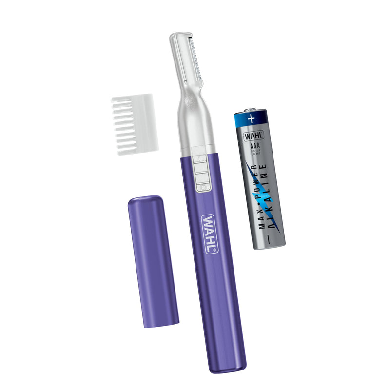 [Australia] - Wahl Clean & Confident Female Battery Pen Trimmer with Rinseable Blades for Eyebrows, Facial Hair, & Light Grooming- Hygienic Grooming & Easy Cleaning with Battery Included - Model 5640-100 