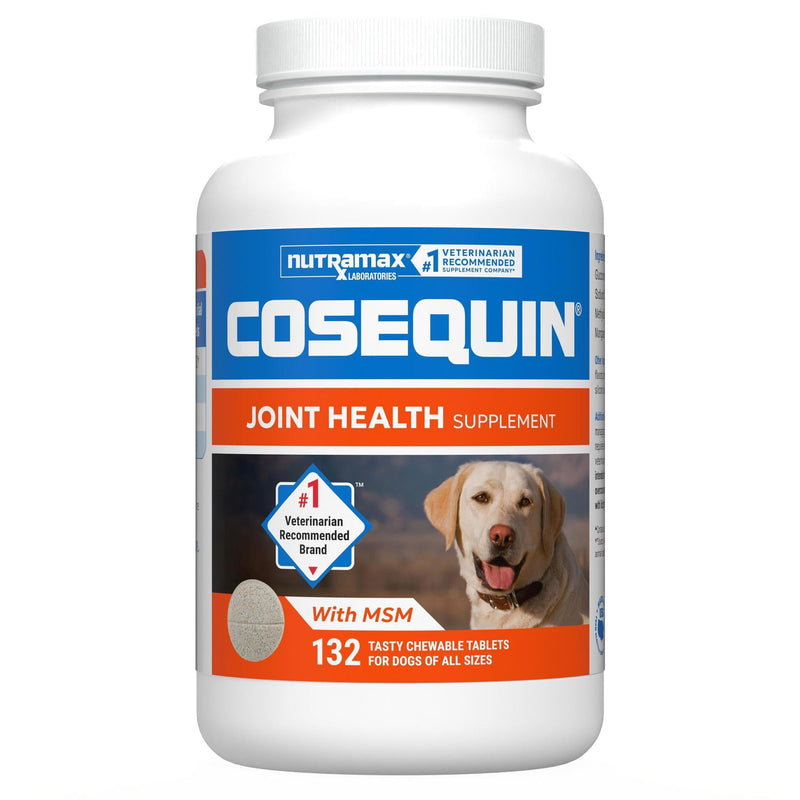 Nutramax Cosequin Joint Supplement for Dogs, Chewable Tablets, 132ct | Glucosamine + Chondroitin for Dogs with MSM, Supports Healthy Joints, All Breeds & Sizes, All Ages 132 count