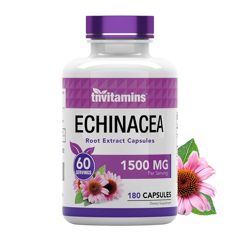 [Australia] - Echinacea Capsules (1500 MG x 180 Capsules) | Supports Health & Well-being | Echinacea Root Herbal Extract Supplement | Produced in The USA 
