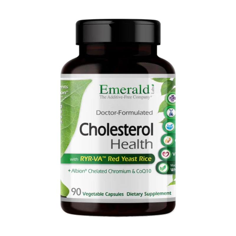 EMERALD LABS Cholesterol Health - Featuring CoQ10, Flush-Free Niacin, RYR-VA, and Garlic for Heart and Circulatory Support - 90 Vegetable Capsules 90 Count (Pack of 1)