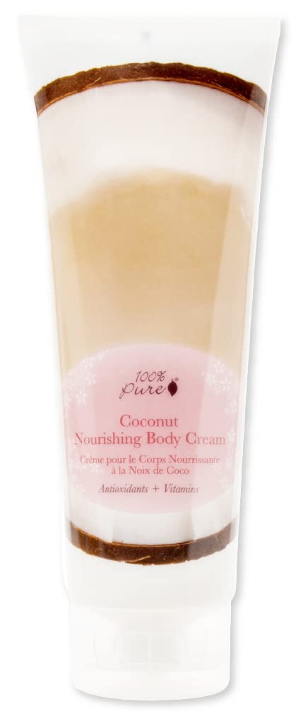 100% PURE Nourishing Body Cream, 8 oz | Anti-Aging; with Coconut; for combination skin; Vegan 8 Fl Oz (Pack of 1)