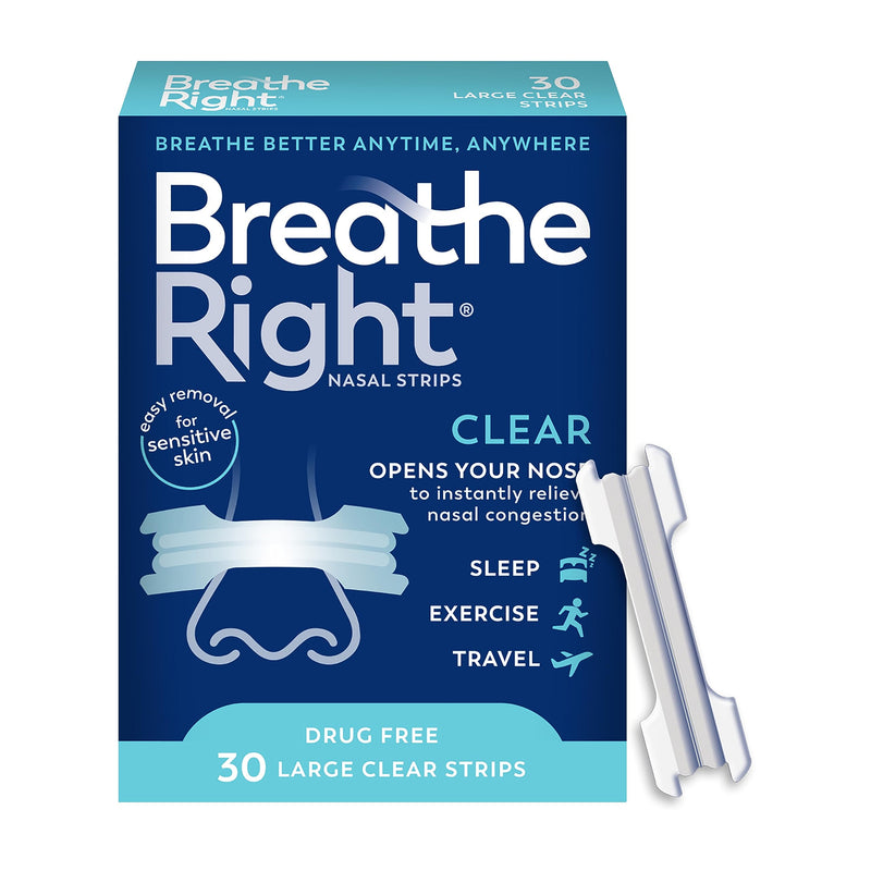 [Australia] - Breathe Right Nasal Strips Clear Large 30ct (Packaging May Vary) 