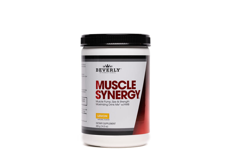 [Australia] - Beverly International Muscle Synergy 405g (Lemon Powder 14.3 oz) Dramatic Muscle Pump, Size & Strength Maximizing Drink Mix w/HMB. L-Arginine, L-Citrulline, Creatine Monohydrate, L-Ornithine 