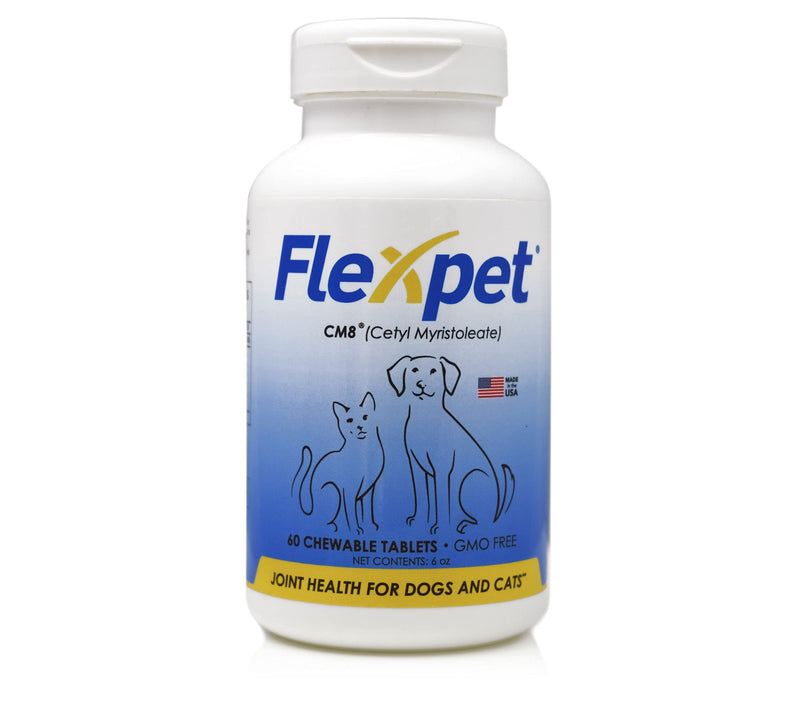 with CM8 Chewable Tablets for Joint Pain Relief in Dogs; Hip & Joint Pain Supplement Containing Cetyl Myristoleate (CM8) & Glucosamine: Single Bottle - 60 Chewable Tablets - PawsPlanet Australia