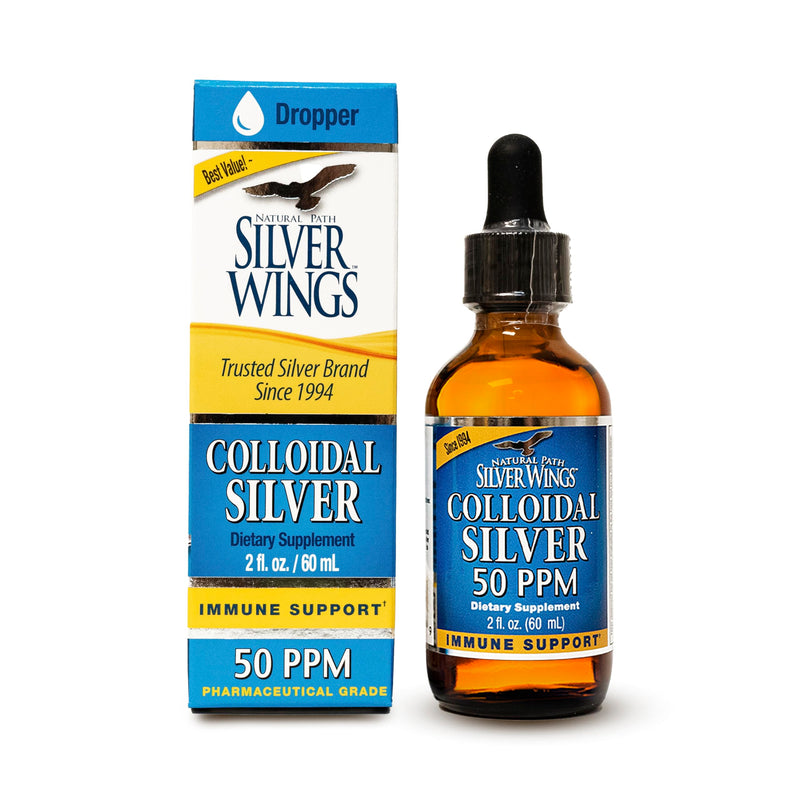 [Australia] - Natural Path Silver Wings Colloidal Silver 50ppm (250mcg) Immune Support Supplement 2 fl. oz. Dropper 
