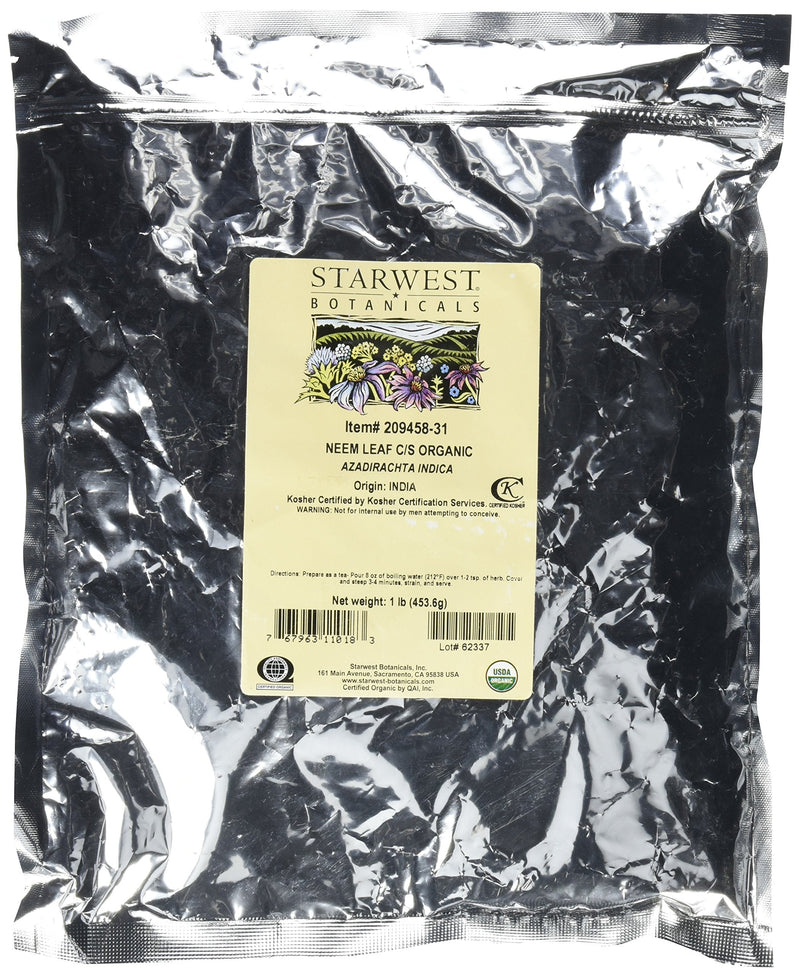 [Australia] - Starwest Botanicals Neem Leaf C/S Organic, 1 Pound (Pack of 1) 