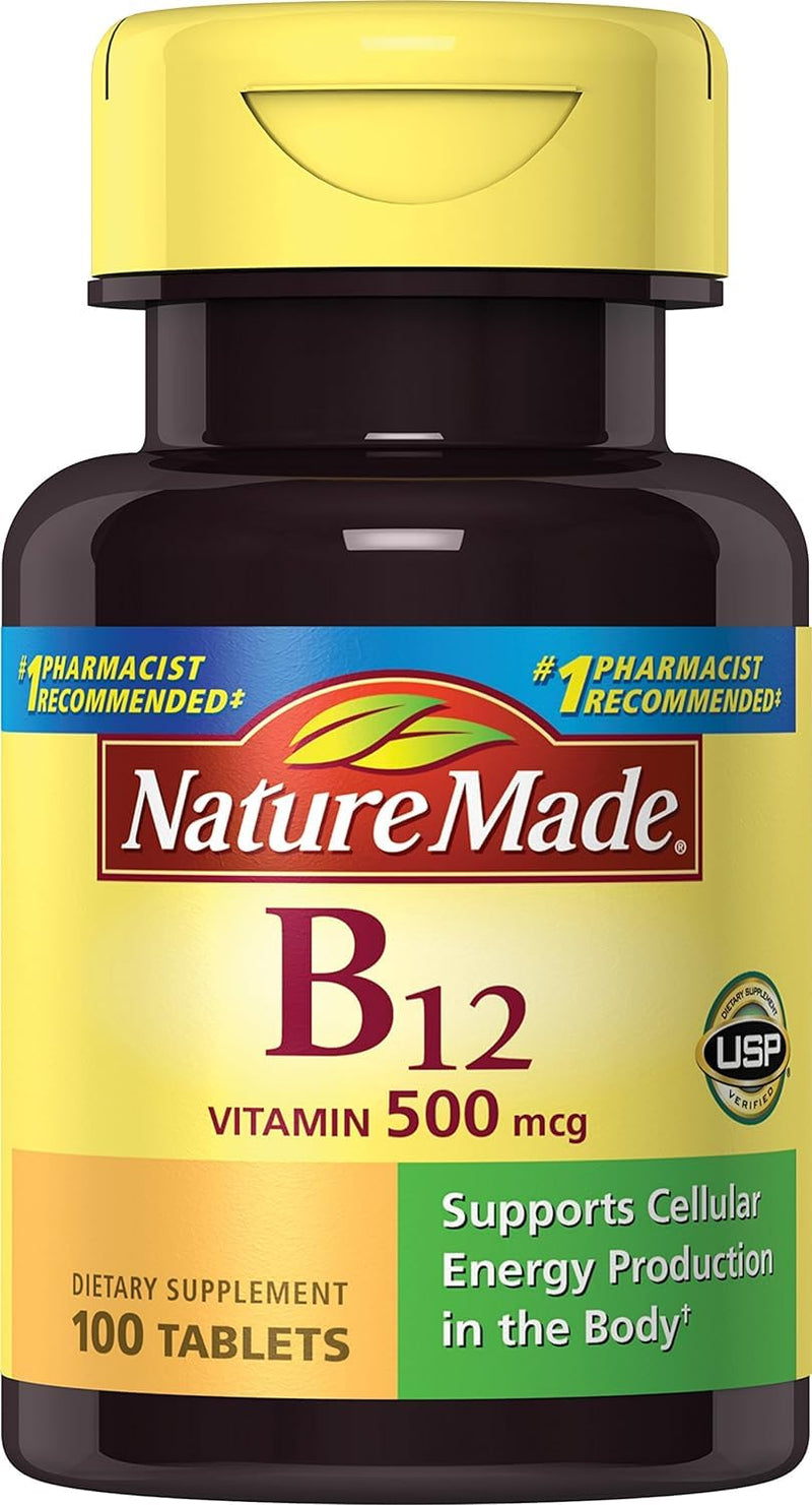Nature Made Vitamin B-12 500 mcg Tablets 100 ea (Pack of 2) 100 Count (Pack of 2)