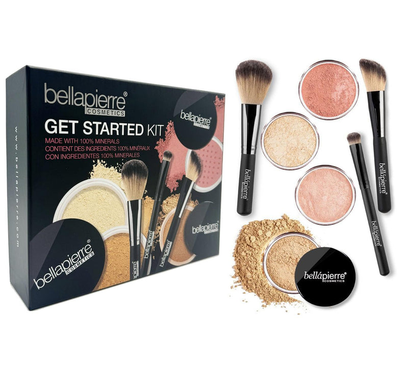 [Australia] - bellapierre Get Started Kit | Includes 2 Mineral Foundations, 1 Blush, & 1 Bronzer | Mineral Makeup Essentials | Non-Toxic and Paraben Free | Oil and Cruelty Free | Long Lasting Formulas – Medium 