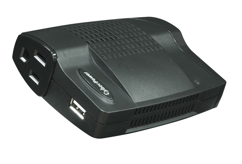 CyberPower CPS160SU-DC 160 Watt Slim-Line Mobile Power Inverter with USB Charging Port, AC Outlet and DC Out, Slim Line (Black) 160 Watt DC Standard Packaging