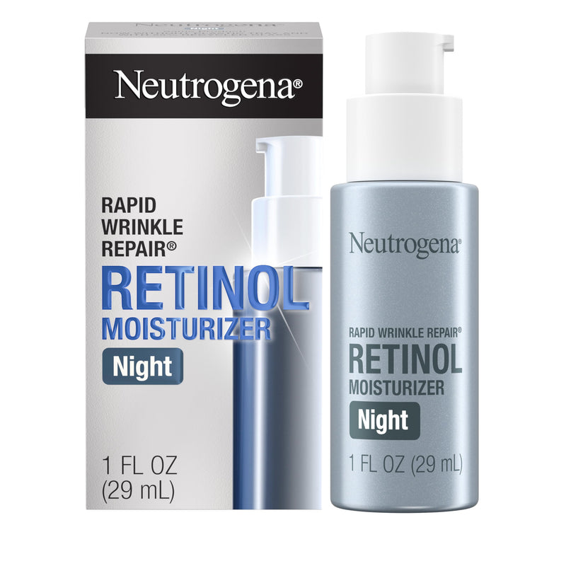 Neutrogena Rapid Wrinkle Repair Night Moisturizer, 1 fl. oz | Retinol Face & Neck Cream, Hyaluronic Acid & Retinol, Anti-Wrinkle, Paraben-Free 1 Fl Oz (Pack of 1)