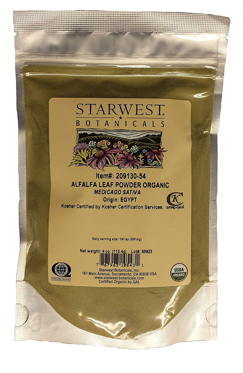 [Australia] - Alfalfa Leaf Powder Organic - 4 Oz,(Starwest Botanicals) 