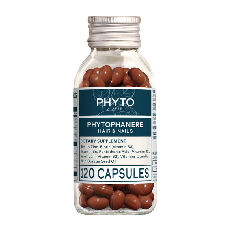 PHYTO Phytophanère Hair Growth Supplement for Women & Men - Biotin, Zinc & Vitamin B6 for Thicker, Stronger Hair & Nails - 120 Capsules, 2-Month Supply 120 Count (Pack of 1)
