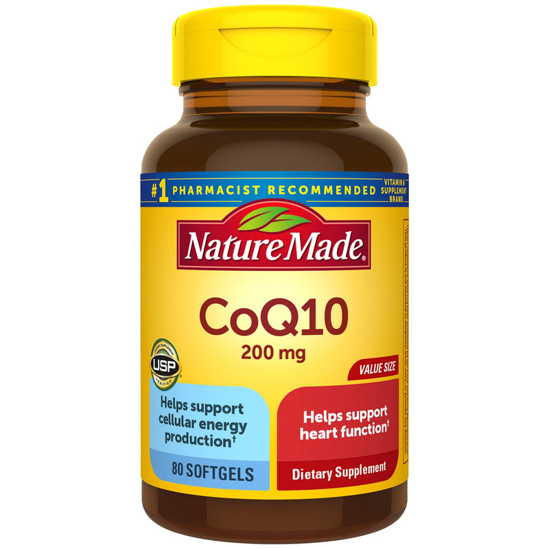 [Australia] - Nature Made CoQ10 200mg, Dietary Supplement for Heart Health Support, 80 Softgels, 80 Day Supply Naturally Orange 80 Count (Pack of 1) 