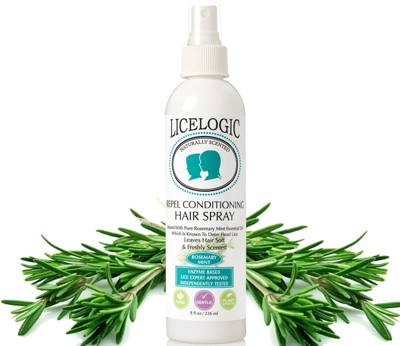 [Australia] - LiceLogic Repel Lice Prevention Hair Spray, 8oz, Rosemary Mint - Effective Against Super Lice, Terminates Eggs & Nits, Prevents & Repels Lice, Not Toxic, Naturally Derived Licezyme, No Harsh Chemicals 