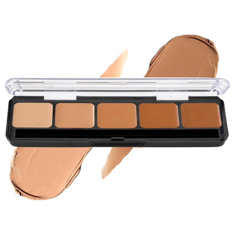 [Australia] - Graftobian HD Glamour Crème Foundation Palette (Warm #2) - High Definition 5 Color Makeup Palette, Cream Based Foundation Concealer and Contour Palette, Full Coverage - Medium Warm Skin Shades Warm #2 