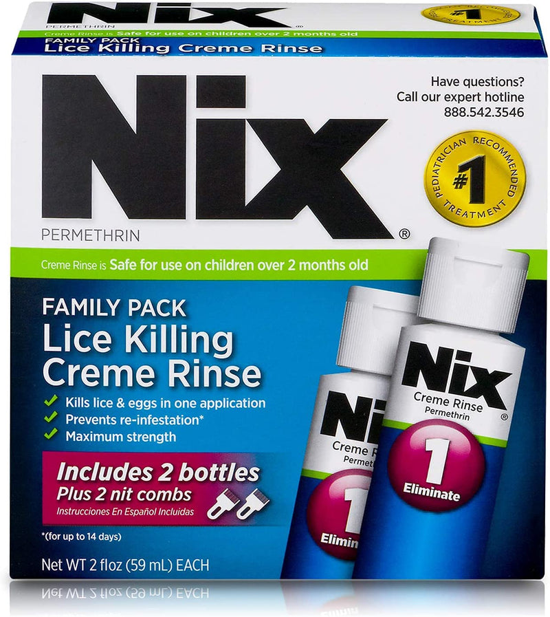 [Australia] - Nix Lice Killing Crème Rinse Family Pack, 4 Fl Oz Crème Rinse and 2 Nit Combs (Pack of 1) 4 Fl Oz (Pack of 1) 