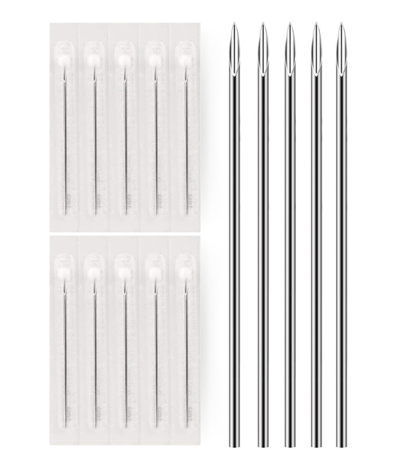 [Australia] - BodyJ4You 10PC Piercing Needles 18G - Sterile Disposable Sharp Surgical Stainless Steel - Nose Septum Ear Tragus Helix Labret Nipple Lip Navel 18 Gauge 