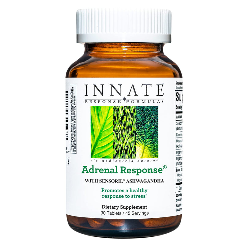 [Australia] - INNATE Response Formulas - Adrenal Response Herbal Supplement - With Ashwagandha - Promotes Optimal Stress Response - Non-GMO, Vegetarian, and Made Without 9 Food Allergens - 90 Tablets (45 Servings) Herbal,Vegetarian 90 Count (Pack of 1) 