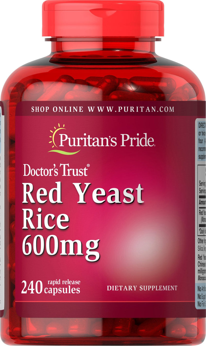 [Australia] - Puritan's Pride Red Yeast Rice 600 Mg, 240 Count, Red yeast rice powder, gelatin. Contains <2% of rice flour, silica, vegetable magnesium stearate 240 Count (Pack of 1) 