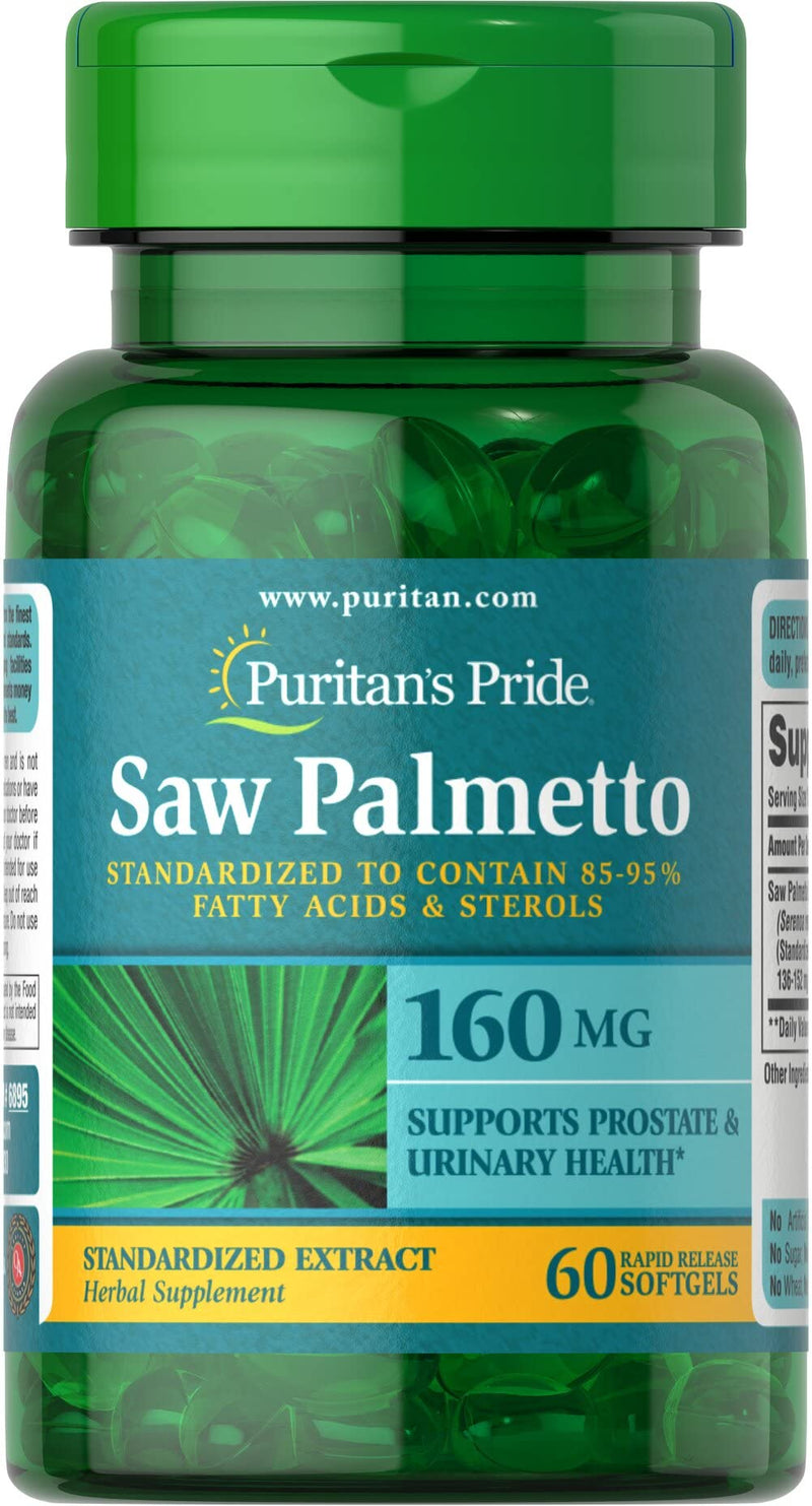 [Australia] - Puritan's Pride Saw Palmetto Standardized Extract 160 mg Softgels, 60 Count(Pack of 1) 