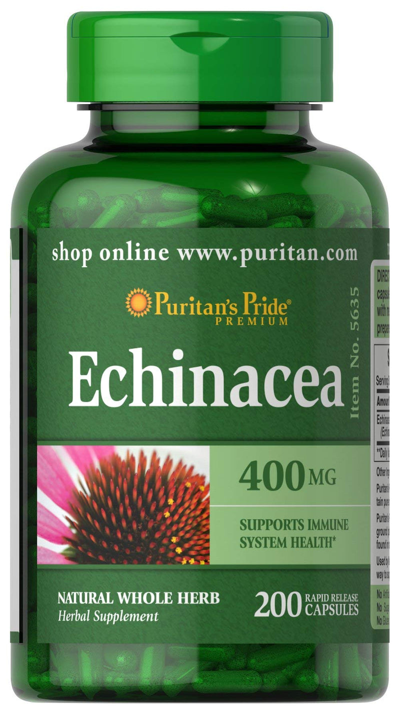 [Australia] - Puritan's Pride Echinacea 400 mg for Health to Support Immune System, 200 Count 200 Count (Pack of 1) 200 count, 1 pack 
