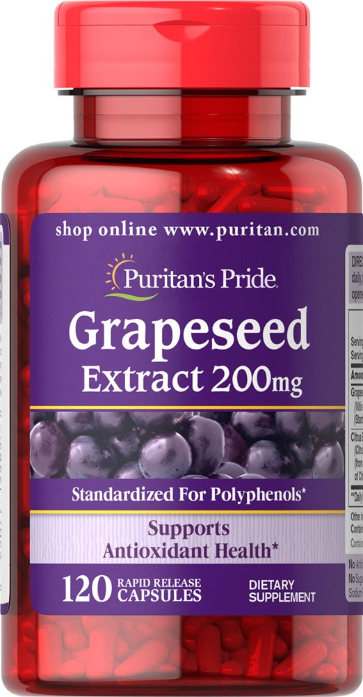 [Australia] - Puritan's Pride Grapeseed Extract 200 Mg Capsules, 120 Count 120 Count (Pack of 1) 