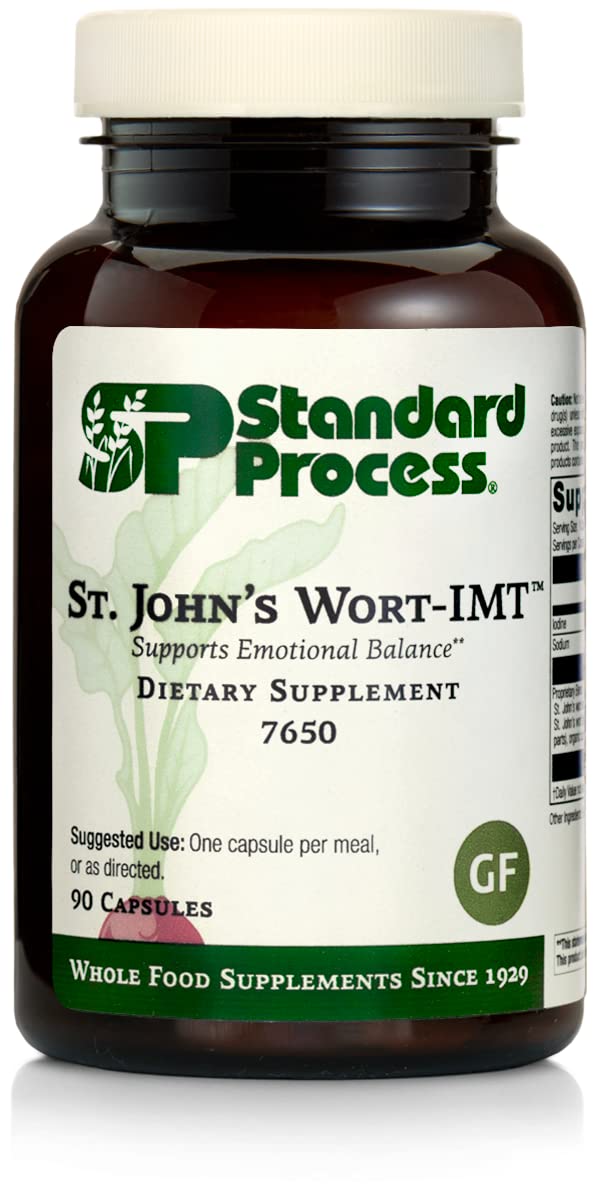 [Australia] - Standard Process St John's Wort-IMT - Whole Food Mental Health and Stress Relief with Organic Carrot, Alfalfa, Carrot Oil, Calcium Lactate, Inositol, Iodine, and Magnesium Citrate - 90 Capsules 