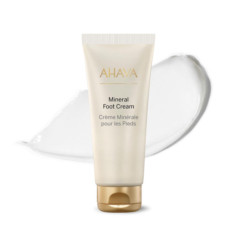AHAVA Dead Sea Water Mineral Foot Cream - Nourishes & Hydrates Dry Soles, Prevents Cracks & Irritations, with Witch Hazel Leaf, Osmoter blend, Jojoba, Avocado, Sweet Almond & Wheat Germ Oil 3.4 Fl Oz (Pack of 1)
