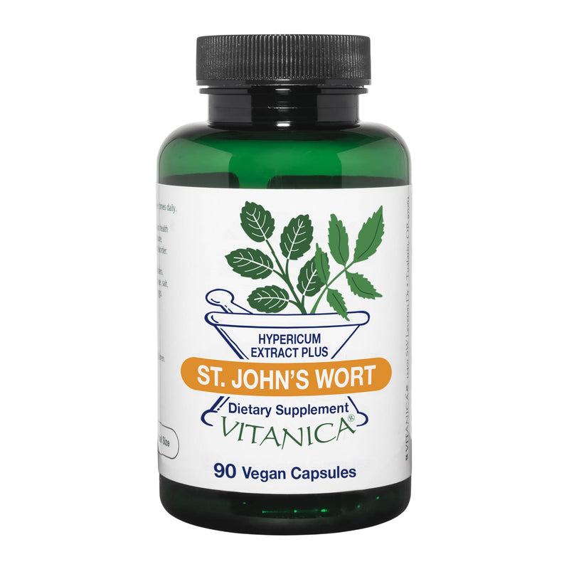 [Australia] - Vitanica St. John's Wort Capsules - Non-GMO Potent 0.3% (900mcg) Hypericin, Saint Johns Wort for Mood, Emotional & PMS Support, Vegan Supplement, 90 Count (St. John's Wort Pro Logo) St. John's Wort Pro Logo 